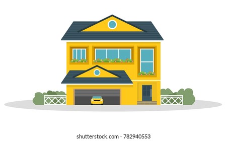 Traditional and modern house - Illustration