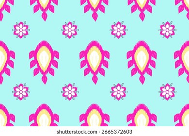 Traditional or modern indigenous ikat pattern.  Design for background, wallpaper, illustration, fabric, textile, wallpaper.