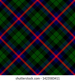 The Traditional Modern Tartan of the Scottish Clan Morrison. Seamless pattern for fabric, kilts, skirts, plaids. Diagonal cell