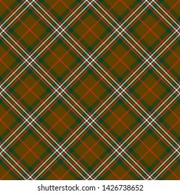 The Traditional Modern Tartan of the Scottish Clan Scott Brown. Seamless pattern for fabric, kilts, skirts, plaids. Diagonal cell