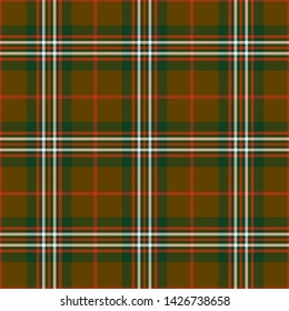 The Traditional Modern Tartan of the Scottish Clan Scott Brown. Seamless pattern for fabric, kilts, skirts, plaids