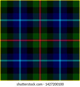 The Traditional Modern Tartan of the Scottish Clan Smith. Seamless pattern for fabric, kilts, skirts, plaids