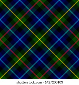 The Traditional Modern Tartan of the Scottish Clan Smith. Seamless pattern for fabric, kilts, skirts, plaids. Diagonal cell