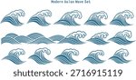 Traditional Modern wave pattern set chinese wave japanese wave korean asian traditional illustrations decorations element vector design for background and wallpaper 3