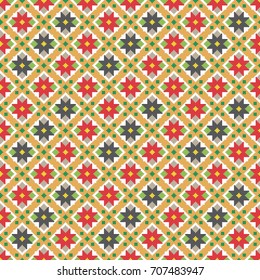 Traditional Moldavian folk art knitted embroidery pattern. 