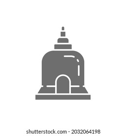 Traditional Monastery in Pattaya, Thailand grey icon.
