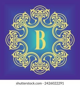 Un diseño de logotipo de monograma tradicional enmarcado en un marco o borde elegante, que combina la sofisticación atemporal con un toque de refinamiento