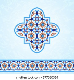 Traditional Moroccan Mosaic, Design Elements Quatrefoil And Ornamental Border