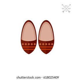 Traditional Moroccan shoes vector icon