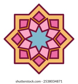 Traditional Mosaic Islamic Tiles: A beautifully arranged mosaic Islamic pattern that reflects the rich heritage of Islamic art. Perfect for architectural designs, interior decor.