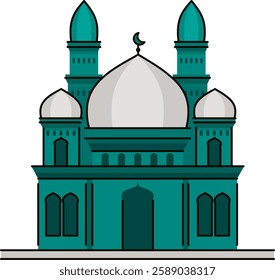 Traditional Mosque with Four Minarets