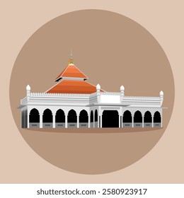 Traditional Mosque Indonesian Historical Landmark Building Vector