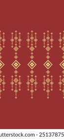 Traditional Motif Aztec Yellow  Element on Red Background Seamless Pattern Vector embroidery, print striped
ornament floral, pattern, design for wrapping, silk, scarf, background, textile, carpet