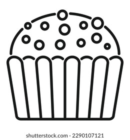 Traditional muffin icon outline vector. Cake food. Cute bread