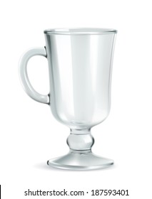 Traditional mug for Irish coffee, empty, vector illustration isolated on white background