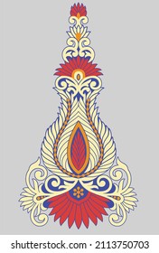 Traditional mughal butta isolated on background illustration