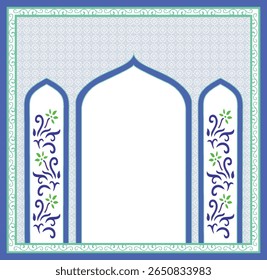 Traditional Mughal flower motif, Mughal floral motif ethnic decorative border pattern design, perfect for wallpaper, textile pattern, cloth print, fabric