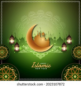 Traditional Muharram festival and Islamic new year arabic background vector