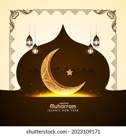 Traditional Muharram festival and Islamic new year arabic background vector