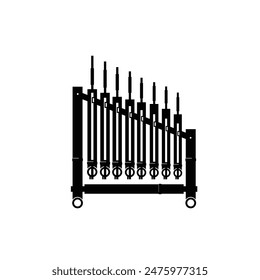 Traditional musical instrument logo illustration, angklung silhouette suitable for music shops and communities