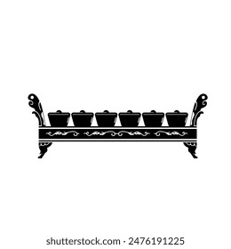 Traditional musical instrument logo illustration, gamelan bonang silhouette is suitable for music shops and communities