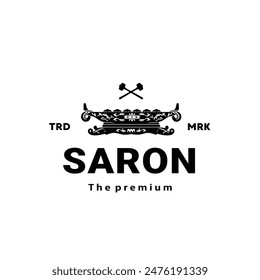 Traditional musical instrument logo illustration, gamelan saron silhouette is suitable for music shops and communities