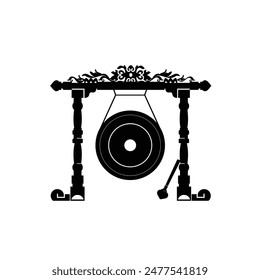 Traditionelle Musikinstrument Logo Illustration, gamelan Geschlecht Silhouette eignet sich für Musikgeschäfte und Gemeinschaften	
