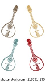 Traditional Musical Instrument Mandolin Vector illustration
