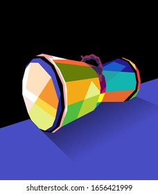 Traditional musical instruments in style pop art portrait