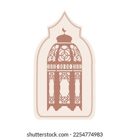 Traditional Muslim lantern on white background