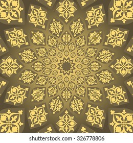 Traditional Muslim vintage Geometric infinite pattern with harmonic growth