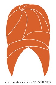 Traditional national headdress, turban. Knitted scarf. Logo, symbol, diagram. Graphic image. Vector illustration.