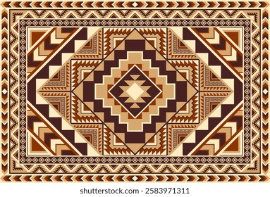 Traditional Native American Indian pattern. South Western Navajo Mexican decoration. Vector seamless pattern for woven carpet, wallpaper, background, rug, bandana.