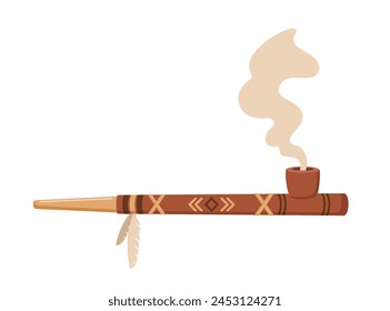 Traditional Native American Peace Pipe. Smoking pipe