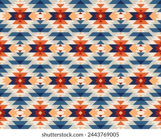 Traditional Native graphic, geometric shapes, seamless patterns and retro color tones for print or background. vector illustration