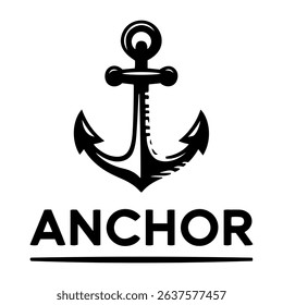 A traditional nautical anchor sing vector.