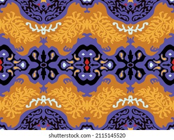 Traditional Navajo ornate portuguese decorative color tiles azulejos. Abstract background. Vector hand drawn illustration, typical portuguese tiles, Ceramic tiles. Seamless pattern.