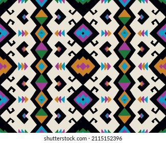 Traditional Navajo ornate portuguese decorative color tiles azulejos. Abstract background. Vector hand drawn illustration, typical portuguese tiles, Ceramic tiles. Seamless pattern.