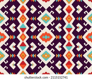 Traditional Navajo ornate portuguese decorative color tiles azulejos. Abstract background. Vector hand drawn illustration, typical portuguese tiles, Ceramic tiles. Seamless pattern.