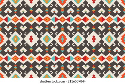 Traditional Navajo ornate portuguese decorative color tiles azulejos. Abstract background. Vector hand drawn illustration, typical portuguese tiles, Ceramic tiles. Seamless pattern.