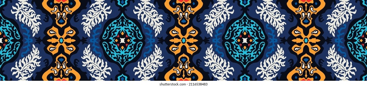 Traditional Navajo ornate portuguese decorative color tiles azulejos. Abstract background. Vector hand drawn illustration, typical portuguese tiles, Ceramic tiles. Seamless pattern.