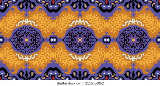 Traditional Navajo ornate portuguese decorative color tiles azulejos. Abstract background. Vector hand drawn illustration, typical portuguese tiles, Ceramic tiles. Seamless pattern.