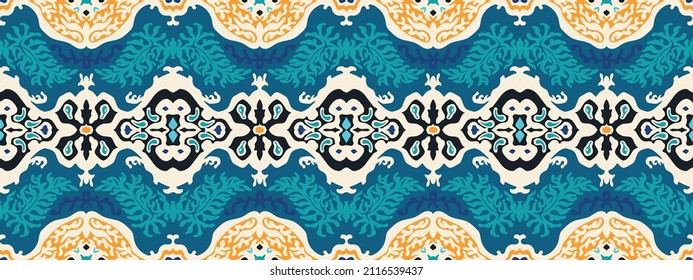 Traditional Navajo ornate portuguese decorative color tiles azulejos. Abstract background. Vector hand drawn illustration, typical portuguese tiles, Ceramic tiles. Seamless pattern.
