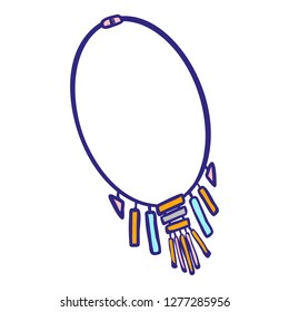 Traditional necklace icon. Hand drawn illustration of traditional necklace vector icon for web design