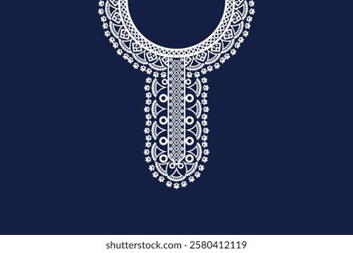 Traditional neckline embroidery design for cloth, fabric and textiles 