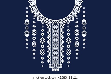 Traditional neckline embroidery design for cloth, fabric and textiles 