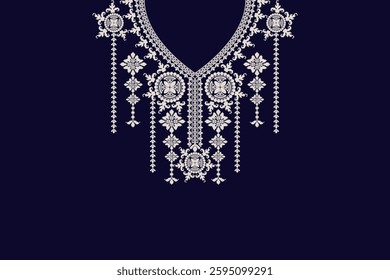 Traditional neckline embroidery design for cloth fabric and textiles 