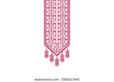 Traditional necklines embroidery design for cloth, fabric and textiles.