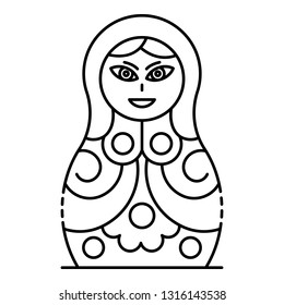 Traditional nesting doll icon. Outline traditional nesting doll vector icon for web design isolated on white background