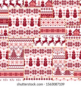 The traditional Nordic pattern has become a seamless patchwork,